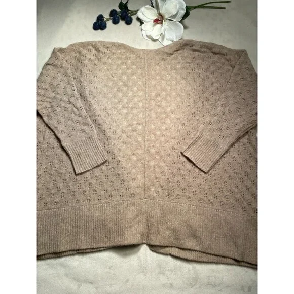 Qi Cashmere Womens Open Front Cardigan XS/S Beige Lightweight - Picture 2 of 10